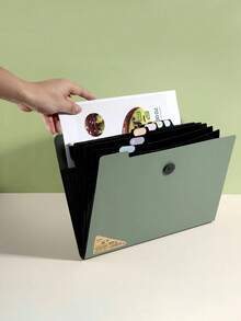 (9 And 13 Grid) Office Folder Bag Student Accordion File Storage Bag With Handle Multi-Layer Folder Bag File Storage Bag Accordion Bag Multi-Layer Folder Office File Bag Pregnant Women Prenatal Examination File Storage,Back To School,School Supplies - Multicolor - View 5