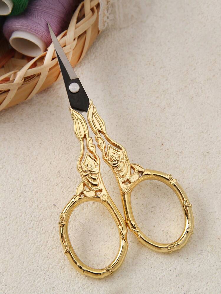 不锈钢复古刺绣剪刀，适用于十字绣、缝纫、艺术、修剪、修眉、修睫毛、修鼻毛和胡须、DIY 项目 - 花卉装饰竹子/兰花设计 - 彩色 - 查看 16