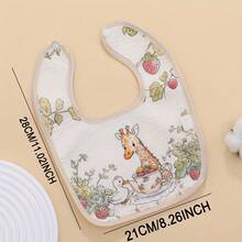 3pcs/Pack Baby Muslin U-Shaped Bibs, Cartoon Printed Burp Cloths, Infant Feeding Accessories