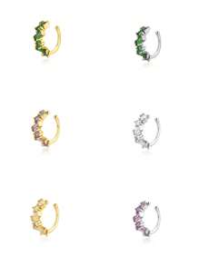 1PC S925 Sterling Silver Earless Hole Ear Clip For Girls, Exquisite Jewelry, C-Shaped Earrings, Emerald Zirconia, White Zirconia, Purple Zirconia Ear Clip For Girls, Party Wear The Best Gift For Girlfriend, Mother, Sisters