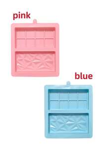 1 件 2 腔方形钻石形巧克力模具 - 不同图案立方体钻石硅胶软糖模具 - 方形钻石设计烘焙模具 - 2 腔不同图案方形钻石巧克力、糖果、蛋糕模具 - 冰格水晶环氧树脂模具 - 彩色 - 查看 3