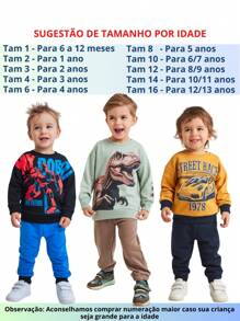 Kit 6 Peças Moletom Infantil Menino 1 ao 14 Inverno 3 Blusas + 3 Calças - Envio Imediato