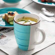 vancasso 16 Piece Porcelain Dinner Set Vintage Look Turquoise Ceramic Plate Set With 4 Piece Dinner Plate,Dessert Plate,Bowl,Mug Set - 綠松石 - 查看 7