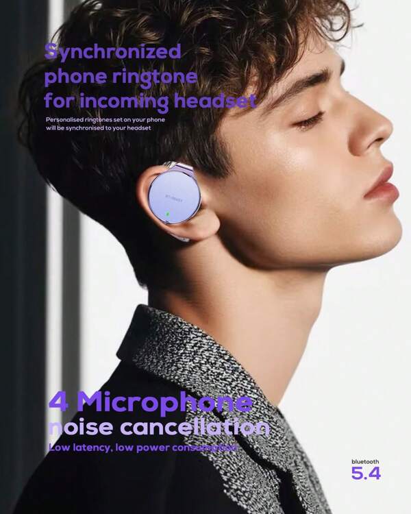 On Ear Kopfhörer Offene Ohr Bluetooth 5.4 Sportkopfhörer - 52h Laufzeit, IPX5 Schweißschutz, HD-Mikrofon & Dual Pairing für Fitness/Gaming