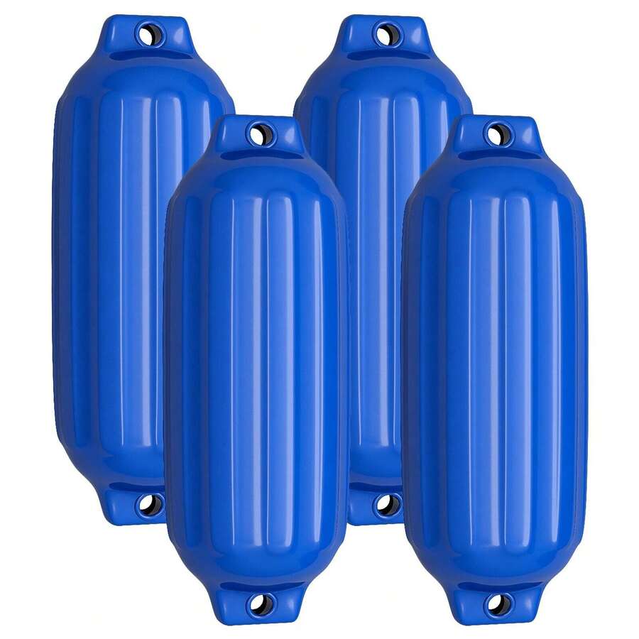 4 Pack Boat Bumpers Ribbed Inflatable Double Eye Marine Boat Bumpers For Docking - Blue - View 1