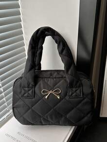 1pc Bowknot Handbag Popular Fashion Casual Bag Popular Handbag, With Sweet And Cute Bow Decoration, Fashionable And Versatile Small Square Bag, Suitable For Girls To Go Out Shopping, Daily Use, Shopping, Sweet And Cute Style Handbag, The Best Choice For Little Girls As Gifts - Bow Handbag - View 13