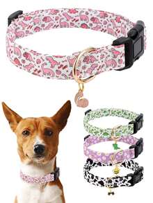 1pc Cute And Distinctive Patterns Dinosaur Bee Cow Pet Collar For Small Medium Large Dogs Adjust Buckle Dog Collar For Indoor And Outdoor Use - Multicolor - View 12