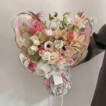 1 Pack Of 10 Sets Of New Butterfly Shaped Bouquet Packaging Paper DIY Flower Shop Packaging Bag Floral Packaging Material Butterfly Wings Creative Bouquet Packaging - Pink - View 5