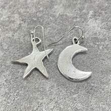 Hoa tai bạc hình mặt trăng và ngôi sao phong cách Boho cổ điển dành cho phụ nữ Hoa tai thả bạc độc đáo Trang sức dự tiệc hàng ngày Quà tặng sinh nhật kỷ niệm Ngày của Mẹ - Bạc - Xem 8