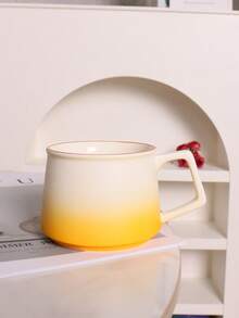 1 Stück 270ml Tasse im Ins-Stil aus Keramik mit Griff, Farbverlauf, Farbverlauf Farbe Latte Tasse, hochwertiger Nachmittagstee Tasse, modischer Becher/Rührkrug, Damen Bürotasse - Kaffeetasse mit Farbverlauf - Übersicht 15