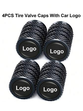 4pcs Tire Valve Caps, Valve Stem Caps For Toyo Ta Audi VW Benz BWM Nissan Hyun Dai Kia And So On, Alloy Car Tire Caps For Corrosion Resistant Leak-Proof Car Accessories, Balck