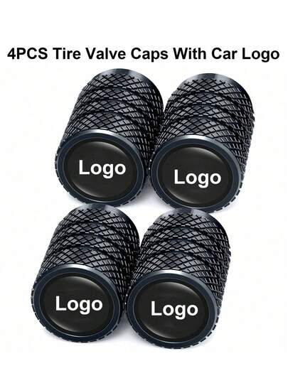 4pcs Tire Valve Stem Caps, Fit Most Vehicles, Corrosion Resistant Alloy Material, Black