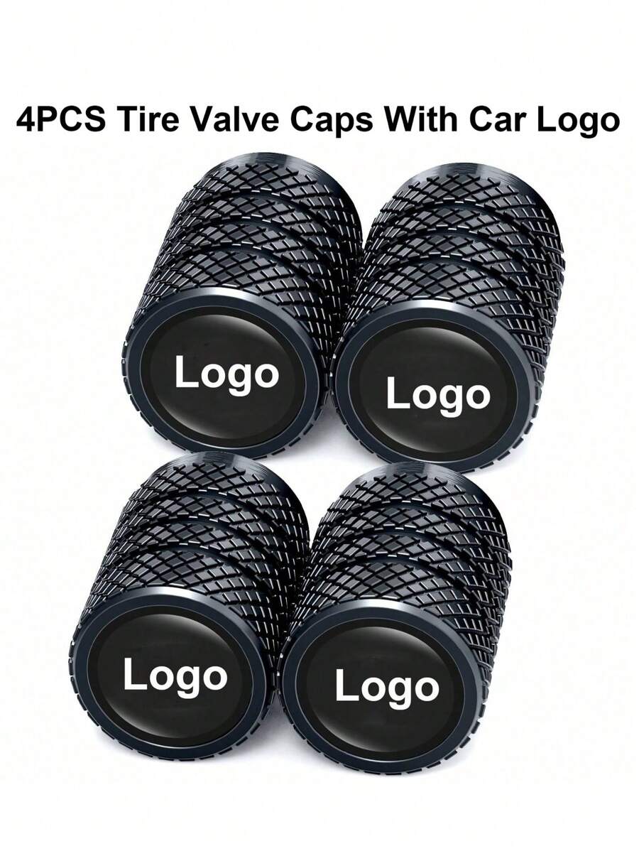 4pcs Tire Valve Caps, Valve Stem Caps For Toyo Ta Audi VW Benz BWM Nissan Hyun Dai Kia And So On, Alloy Car Tire Caps For Corrosion Resistant Leak-Proof Car Accessories, Balck