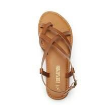 Womens Gladiator Flat Sandals Ladies Comfortable Cross Straps Wedding Sandals - Brown - View 5