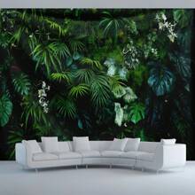 1pc Green Plant Hanging Tapestry, Background Decor, Wall Decor, Polyester Tapestry, Living Room, Bedroom, Office Wall Decoration, College Dorm, Home Decor, Party Decor, Printed Rectangular Kitchen Wall Hanging Fabric With Draping Effect, Comes With 3 Wall Nails And 2 Clips