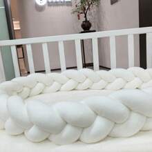 1pc Baby Bed Surround Hand Woven Strip Knotting Four Strand Fried Dough Twists Braid Anti-Collision Soft Bag Baby Bed Surround
