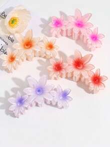 1/3/6件，新款糖果色三小洋甘菊发夹女士甜美大渐变发夹螃蟹发夹发饰，为女性朋友选择完美的礼物，春夏季发夹发夹发夹发夹发夹接发夹，海滩配饰秋冬花朵适合度假装女士 - 彩色 - 查看 3