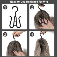 6PCS Hair Extension Holder 2025 New Wig Storage Wig Hanger Wig Bagfor Multiple Organizer For Multiple  Extensions Wigs & Accessories (Black) - 黑色 - 查看 3