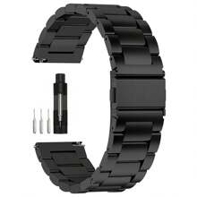 Pulseiras de relógio de corrente de metal de liberação rápida, pulseira de relógio de elos de aço inoxidável 20 mm, 22 mm, serve para Galaxy Watch 5/4/3, Garmin Watch, relógio para homens e mulheres