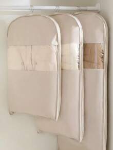 1 件全新绗缝防尘罩，带观察窗的服装收纳袋，节省衣柜空间，采用加厚材料制成