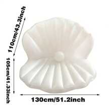 1pc Inflatable Pearl Shell Floating Swimming Pool Lounger, PVC Thick Material Outdoor Leisure Pool Party Bed