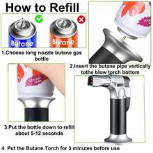 NetHong Blow Torch Lighter Refillable Butane Gas Micro Welding Soldering Brazing Tools(Butane Not Included!!!) - Black - View 7