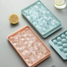 1pc 33-Grid Plastic Refrigerator Ice Cube/Candy/Jelly/Pudding Mold With Lid, Random Color