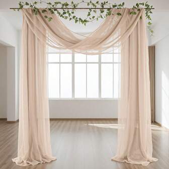 Tela para arco de boda color champán, 1 pieza de 75 cm/160 cm x 600 cm/800 cm, telón de fondo transparente para cortinas, decoración del techo para ceremonia de boda, fiesta