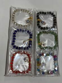 Kit 6 Units Women's Bracelets Beads With Delicate Pendant - 彩色 - 查看 1