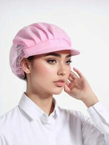 10/5/2/1pc 透气涤纶面料工作帽，可调节网眼厨房烹饪帽，带弹性闭合的餐饮服务帽，男女通用的全网眼厨师帽，防油发套，带抽绳闭合的短帽檐，仅可手洗，男女皆宜的防尘网眼帽 - 适用于餐饮、烘焙和车间使用 - 彩色 - 查看 35