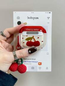 极简TPU樱桃图案软TPU编织保护套，适用于 2/3/4，简约风格，适合女孩、女士或男女通用，春季生日礼物 - 無色 - 查看 2