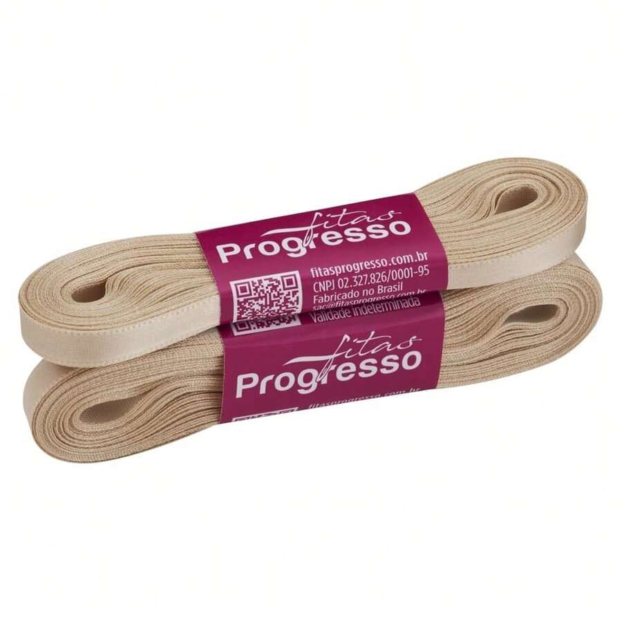 Satin Ribbon 7mm Wide In 10m Piece - Beige (color 236) - View 1