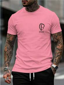 Camiseta Masculina CP 1910 Blusa 100% Algodao Malha Premium Timao Lançamento - Rosa Bebê - Visão 1