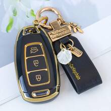 TPU Car Key Fob Cover Case Shell Compatible With Santa Fe, For I30, For IX35, For Encino, For KONA, For Solaris,For Fiesta, For Sonata For Azera, For Grandeur, For Elantra, For Accent - Protective Keyless Entry Remote Holder Dustproof And Anti Fall High-End Fashionable Keybag