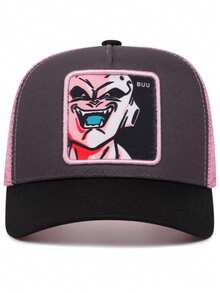 1 件动漫字母刺绣棒球帽，男女通用户外运动赛车夏季遮阳网帽，嘻哈