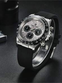 PAGANI DESIGN 原创男士商务运动手表全新日本 VK63 计时码表顶级奢华橡胶蓝宝石石英男士手表 PD-1664 - 均碼 - 查看 11