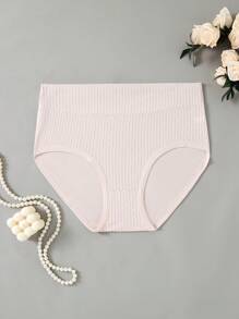 Set de 5 piezas de ropa interior para mujer de talla grande con diseño de lunares, transpirable y cómoda, de cintura alta
