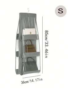 1pc, 6/8 Pockets Hanging Purse Handbag Organizer Clear Hanging Shelf Bag Collection Storage Holder Purse Bag Wardrobe Closet Space Saving Organizers - Multicolor - View 4