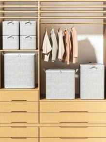 1pc Large Capacity Modern Rectangle Fabric Storage Bags, Multipurpose, Non-Waterproof Closet Organizers For Bedroom, Home, And Moving - Easy To Use, Space-Saving, And Foldable