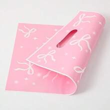 10/30/50Pcs Pink Bow Party Favor Bags Bow Goody Candy Bags, Pink Bow Party Treat Bags Party Supplies Decorations For Pink Bow Birthday Shower Part Retail Shopping Bags - Multicolor - View 6
