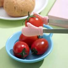 3pcs Mini Dessert Clips Stainless Steel Ice Cubes Clips, Pink Heart Shape/Gloves/Palm Shape Non-Slip Silicone Baking Bread Clips/Candy Clips/Biscuit Clips/Pastry Clips/Snack Clips/Ice Cubes Clips/Salad, Fruit Clips/Snack Clips/BBQ Clips, Kitchen Tools Food Cutlery