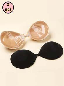 Sujetador adhesivo de 3 cm de grosor, sujetador invisible para vestidos sin espalda y sin tirantes para pechos pequeños, sujetador reutilizable para aumento de busto