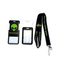 Alien Themed Space Name Badge, Lanyard, Card Holder, Neck Strap, Keychain Lanyard, Certificate Stand, ID Badge Holder - Black - View 2