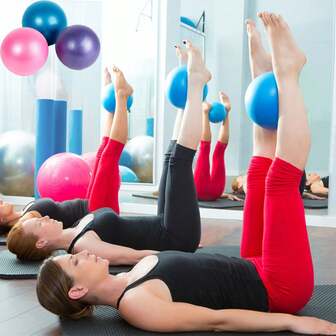 1 普拉提球 迷你健身球 盆底肌肉训练健身球 产后修复健身器材 体操防爆磨砂扇体操平衡健身臀球 迷你瑜伽球 适合普拉提、瑜伽、核心训练、平衡、稳定、伸展、核心力量训练 家庭健身房运动器材 适合瑜伽、普拉提、健身 配有充气吸管和插头