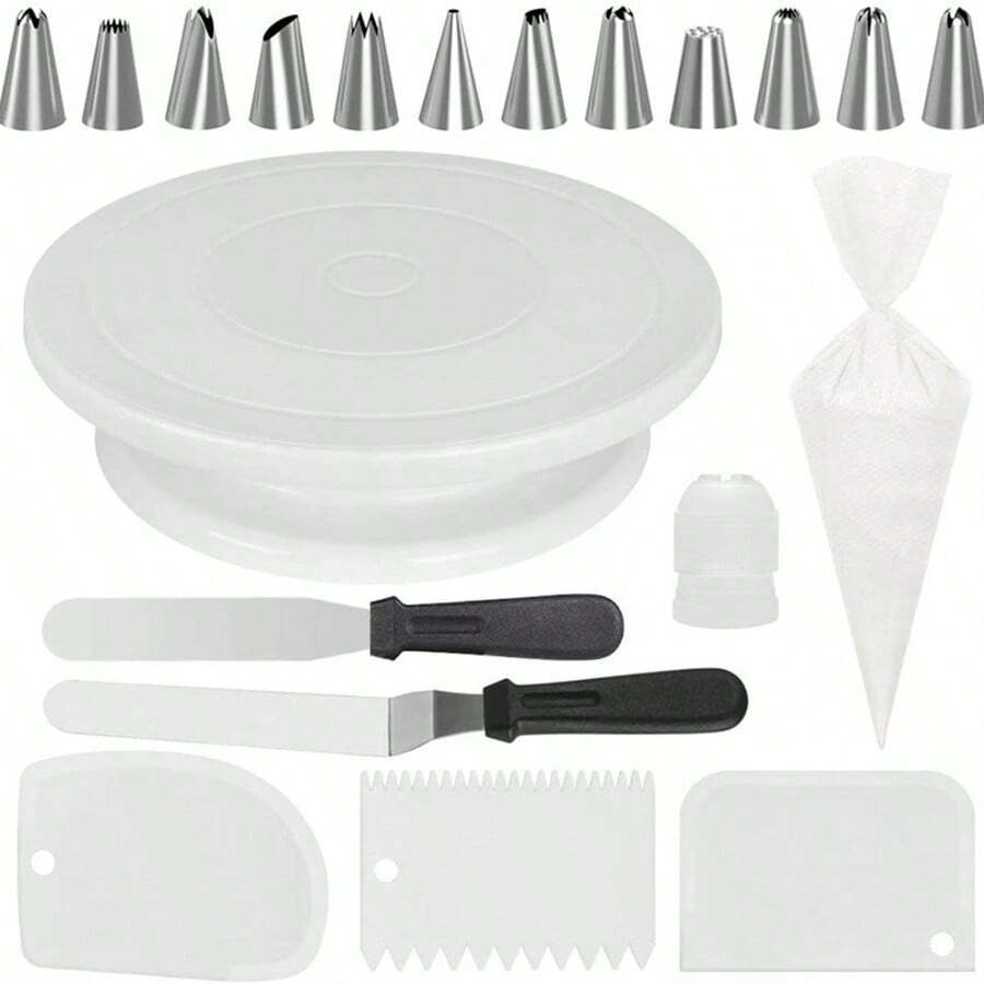 68-Piece Cake Decorating Set White/Silver - White - View 1