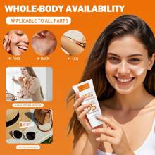 50ml Silky Moisturizing Gentle Sunscreen, Broad Spectrum SPF Moisturizing Formula, Lightweight Sunscreen, Natural Finish, Vegan, For Face & Body
