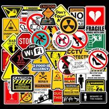 50 pezzi Adesivi rimovibili e impermeabili, avvisi di attenzione per valigie, trolley, moto, auto, adesivi graffiti impermeabili, forniture scolastiche, tornando a scuola