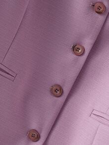 Women's Solid Color V-Neck Jacket, Fashion Commuter Outerwear, Spring/Autumn - Mauve Purple - View 6