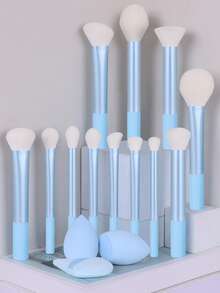 15支/13支/11支/8支/6支化妆刷套装，包含散粉刷、腮红刷、高光刷、眼影刷、睫毛刷、眼线刷、斜角化妆海绵、圆形化妆海绵、圆形粉扑、三角形化妆海绵、三角形粉扑。美妆工具、化妆刷套装、化妆刷套装、化妆刷套装、完整化妆套装、化妆刷套装、完整化妆套装、化妆刷套装、化妆刷套装、化妆礼品套装、套装、赠品、专业化妆刷、完整化妆套装 - 淺藍色 - 查看 12