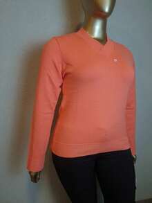 JEWELRY KNITS Women's Plus Size Cold Weather Blouse | Plus Size Elastane Blouse | Basic Plus Size - 珊瑚橙 - 查看 9